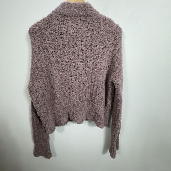 REI Coop Sweater Womens Medium Fuzzy Wool Blend Mock Neck Cozy Warm Mauve - Picture 5 of 7
